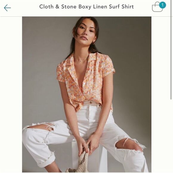 Anthropologie Tops - Beautiful breezy Anthropologie Linen Top